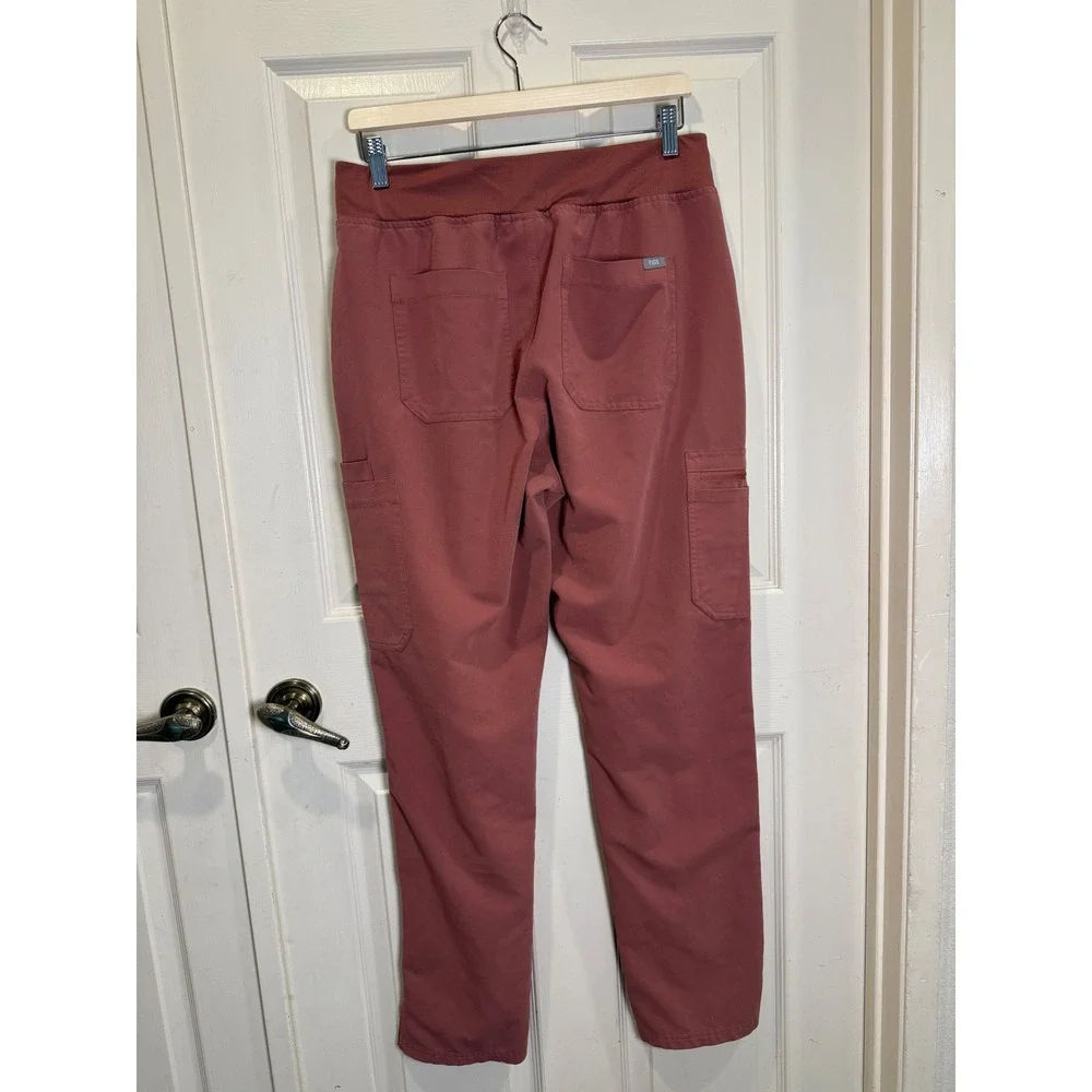 FIGS HW Yola Skinny Cargo Scrub Pants Mauve Rose Pink PO 2656 Size Large Tall